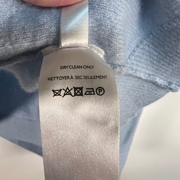 Pilcro Anthropologie 100% Cashmere Cropped Mock Neck Sweater Light Blue XL cozy - Picture 7 of 9